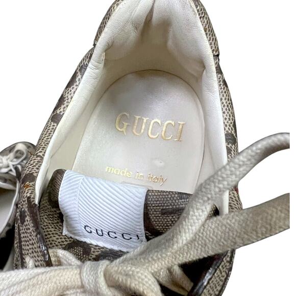 Gucci Rhyton GG Sneakers Men\'s Beige All Over Logo US 8 $1,190 Retail main image 5